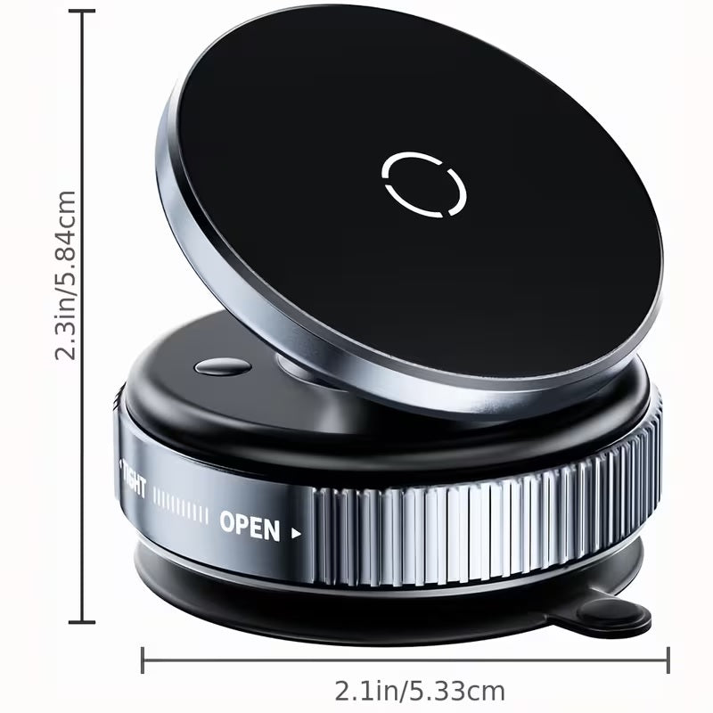 Vacuum Magnetic Suction Cup Phone Mount with 360 Degree Rotation, Handsfree Magnetic Suction Phone Holders for Car/Smooth Surface/Travel/Gym/Home/Office, Compatible with iPhone 16/15/14/13