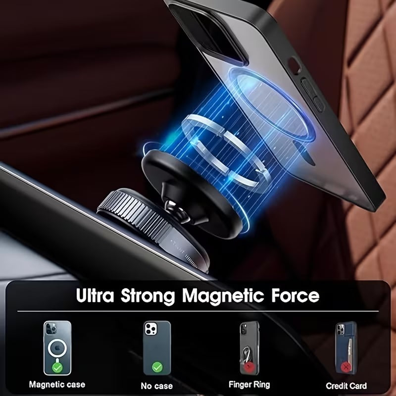 Vacuum Magnetic Suction Cup Phone Mount with 360 Degree Rotation, Handsfree Magnetic Suction Phone Holders for Car/Smooth Surface/Travel/Gym/Home/Office, Compatible with iPhone 16/15/14/13
